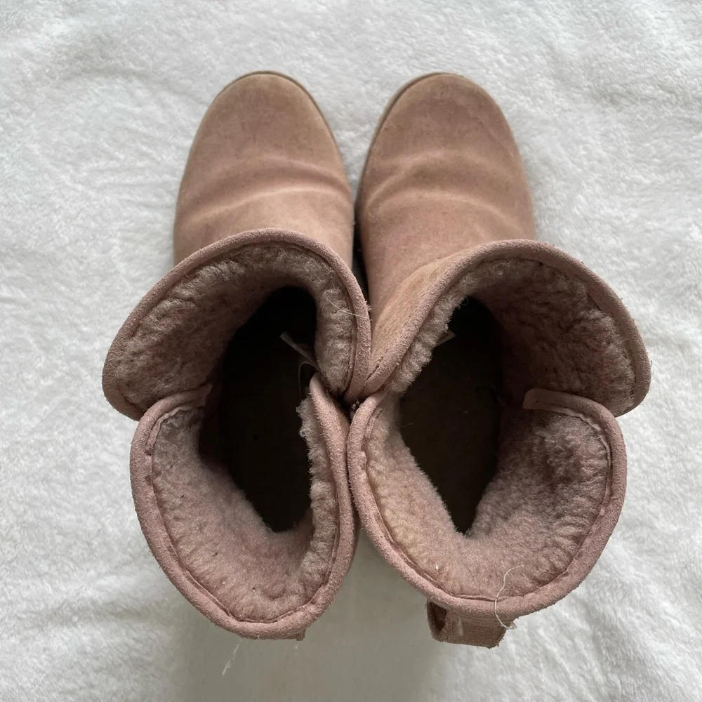 Ugg Light Pink Wedged Short Booties